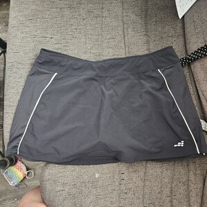 bcg Black Athletic Skort with White Piping
